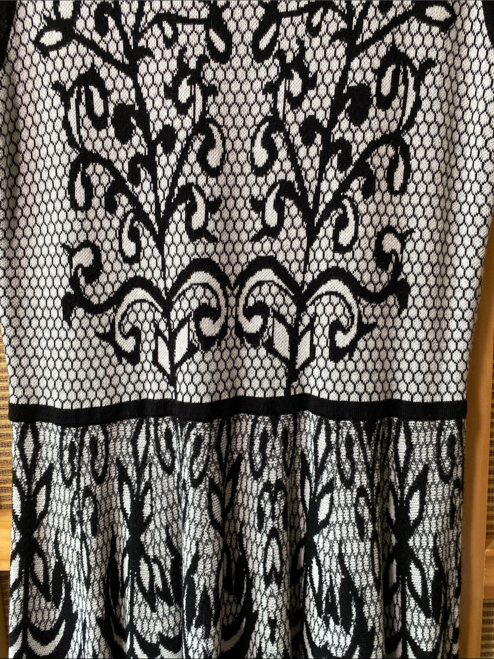 Cynthia Rowley Smashing Black & White Knit Dress Sz L - Picture 6 of 6